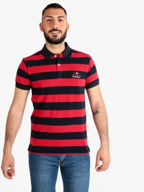 Baci & Abbracci Polo de rayas de manga corta para hombre