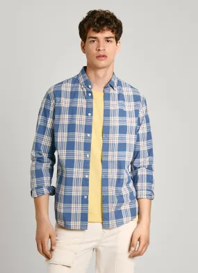 camisa popelín cuadros fit regular