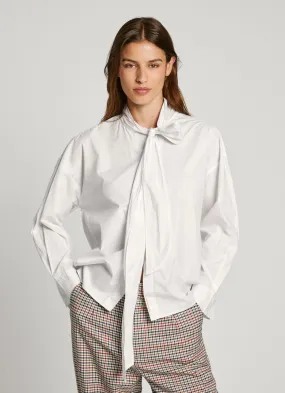camisa popelín cuello lazo