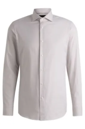 Camisa slim fit de algodón con microestructura