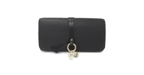 Cartera larga bifold de cuero negro Chloé 