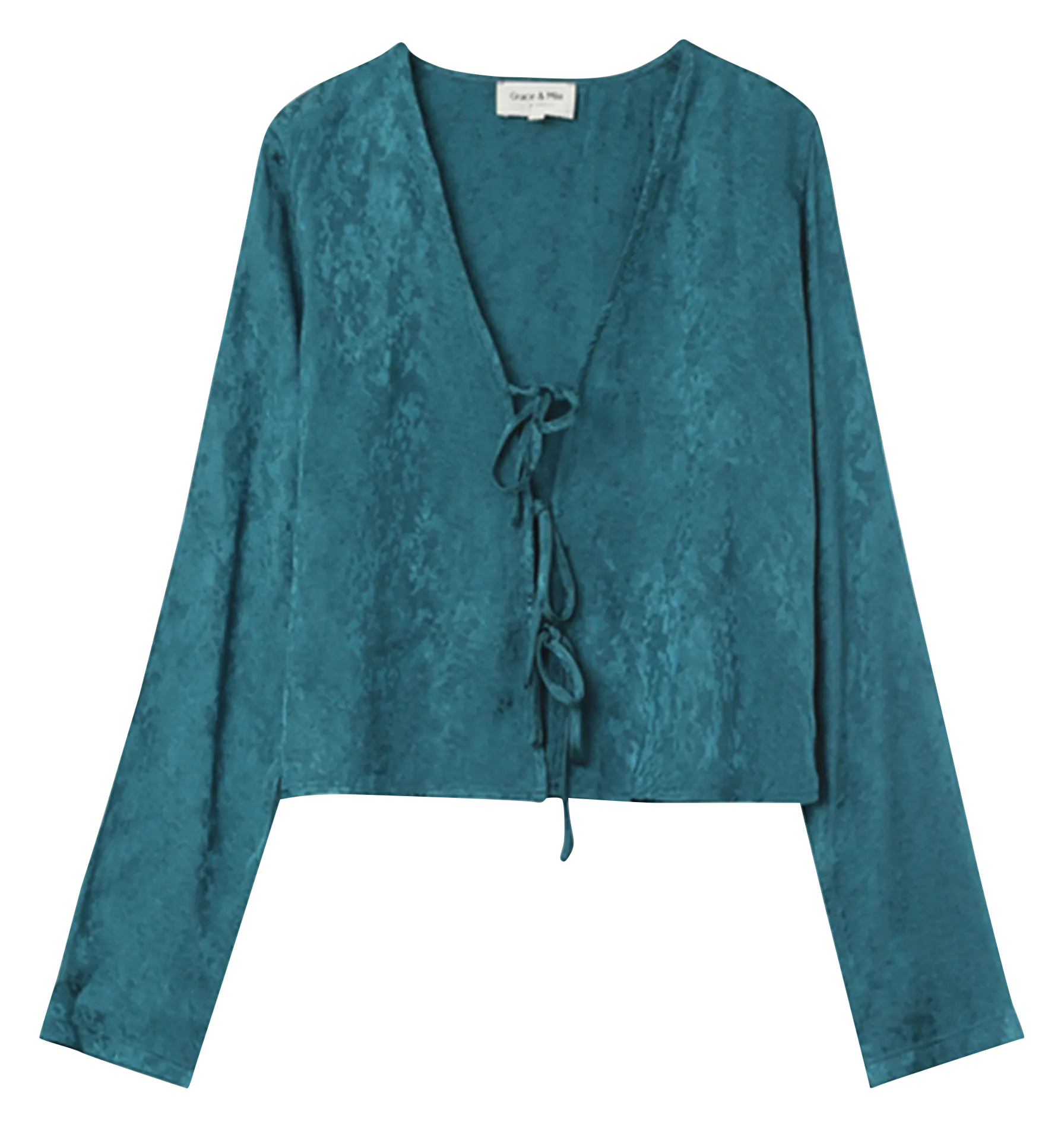 GRACE ET MILA NUCCIA - Top de jacquard con cuello de pico en verde